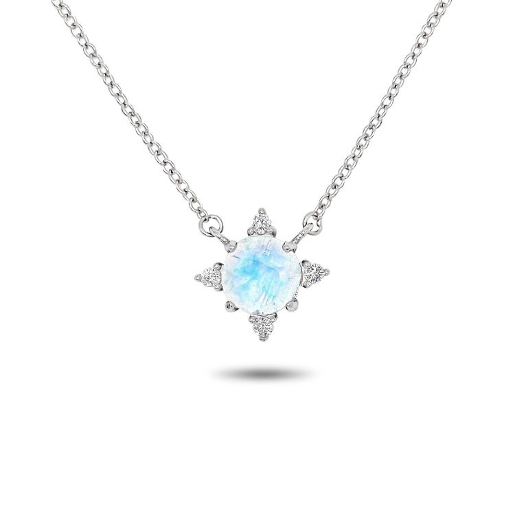 moonstone necklace pendant arya precious fine jewelry sterling silver gift for her birthday handmade june gemstone birthstone star elegant romantic elvish