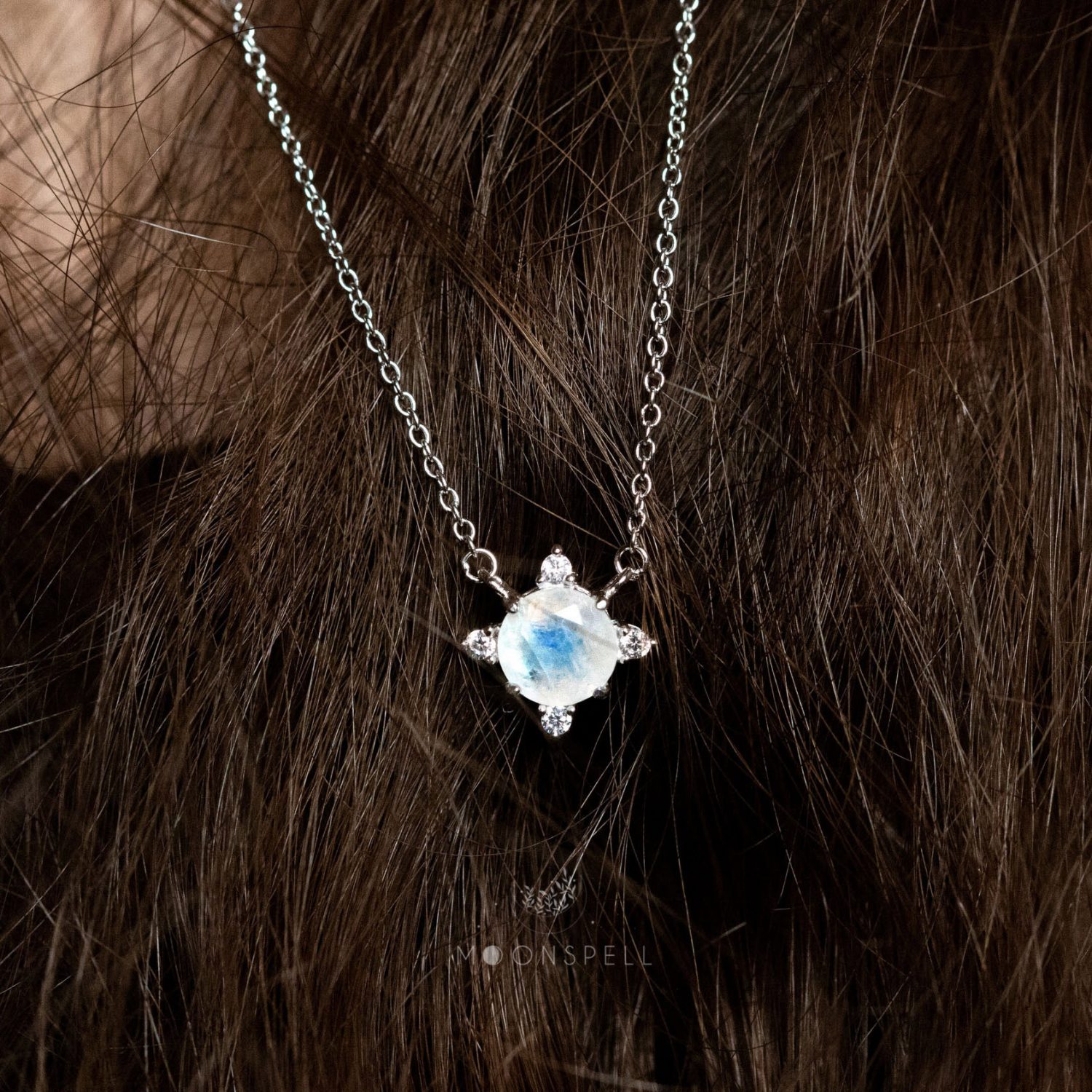 moonstone necklace pendant arya precious fine jewelry sterling silver gift for her birthday handmade june gemstone birthstone star elegant romantic elvish