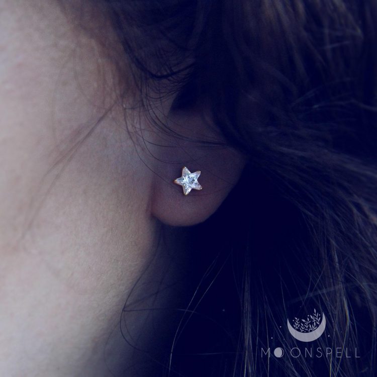 star stud earrings cute studs stars sterling silver gold 14k plating vermeil precious fine jewellery gift for her birthday handmade magical jewelry discreet tiny