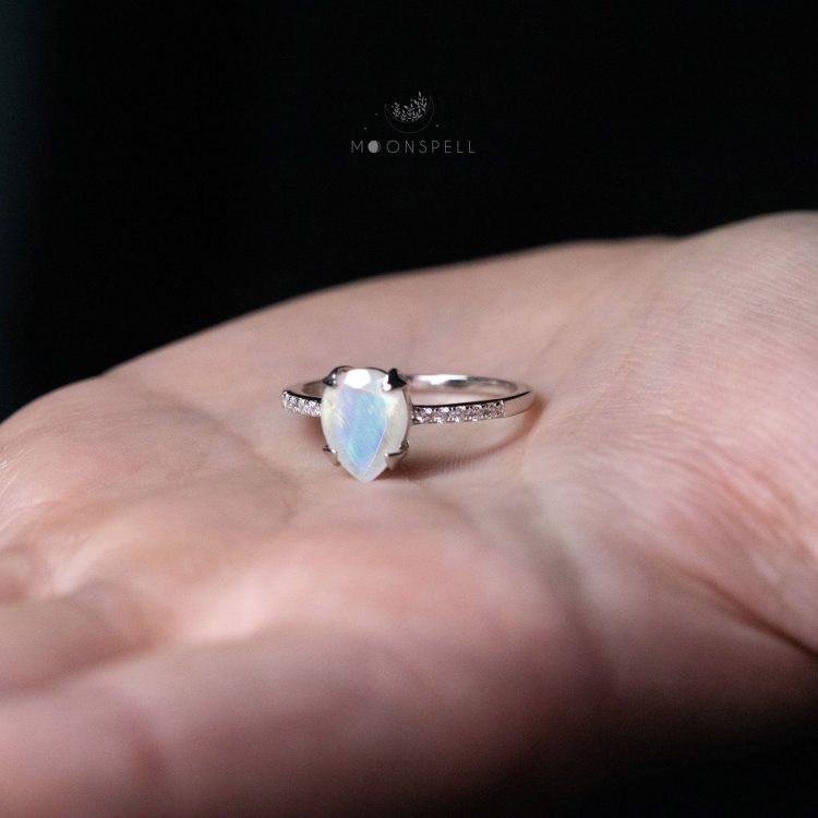 moonstone ring precious fine sterling silver jewellery gift for her birthday handmade