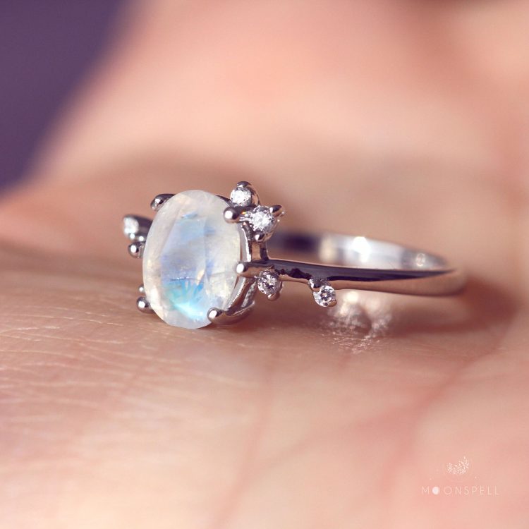 moonstone ring fine jewelry sterling silver gemstone gem june birthstone gift for her elvish elsa gorgeous magical